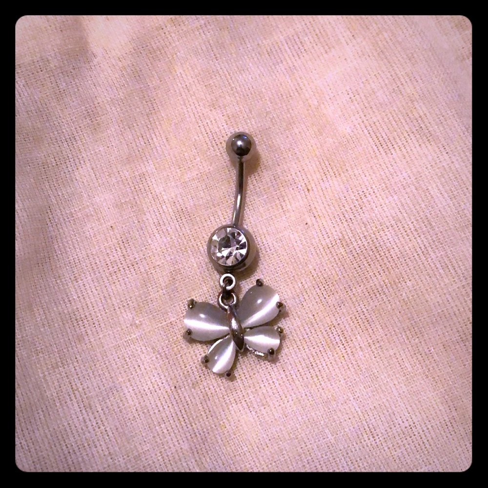 Butterfly belly button ring